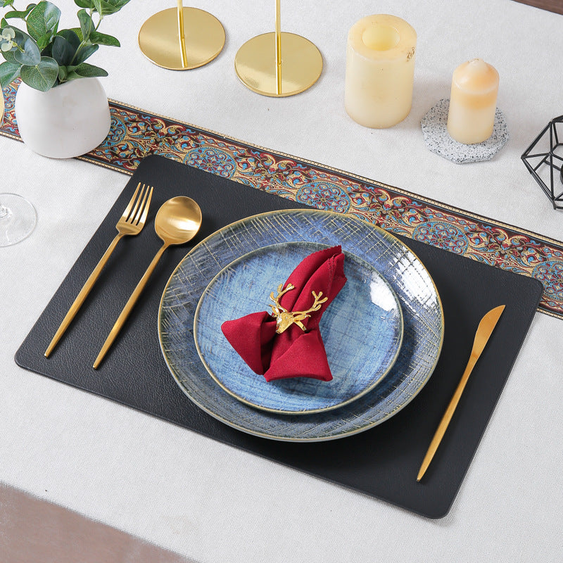 Ceramic tableware display set for showroom: nordic style dinnerware, plates, and western steak plate set