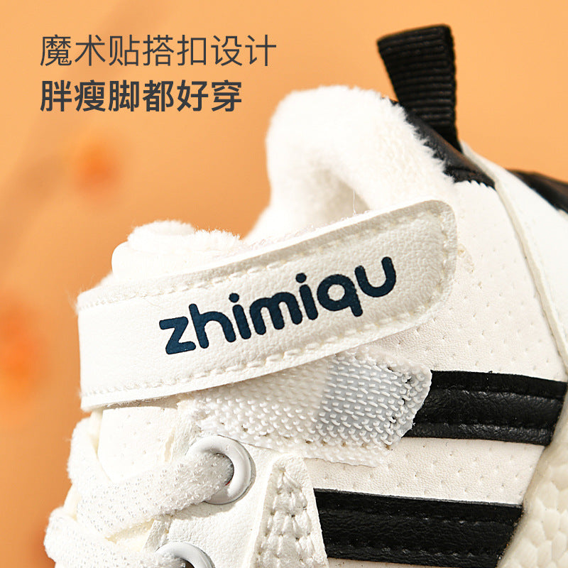 Toddler shoes for baby boys 0-1-3 years old, autumn/winter infant and toddler shoes for baby girls, soft sole non-slip, fleece-lined, extra thick cotton shoes