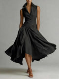 new french chic elegant goddess style slimming fitted sleeveless maxi dress for women
