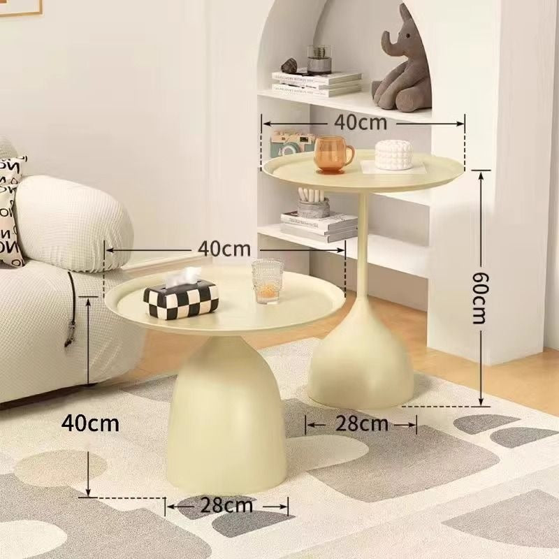 Scandinaviancasual side table small apartment iron small round table cream style for home small coffee table bedside small bedside table no