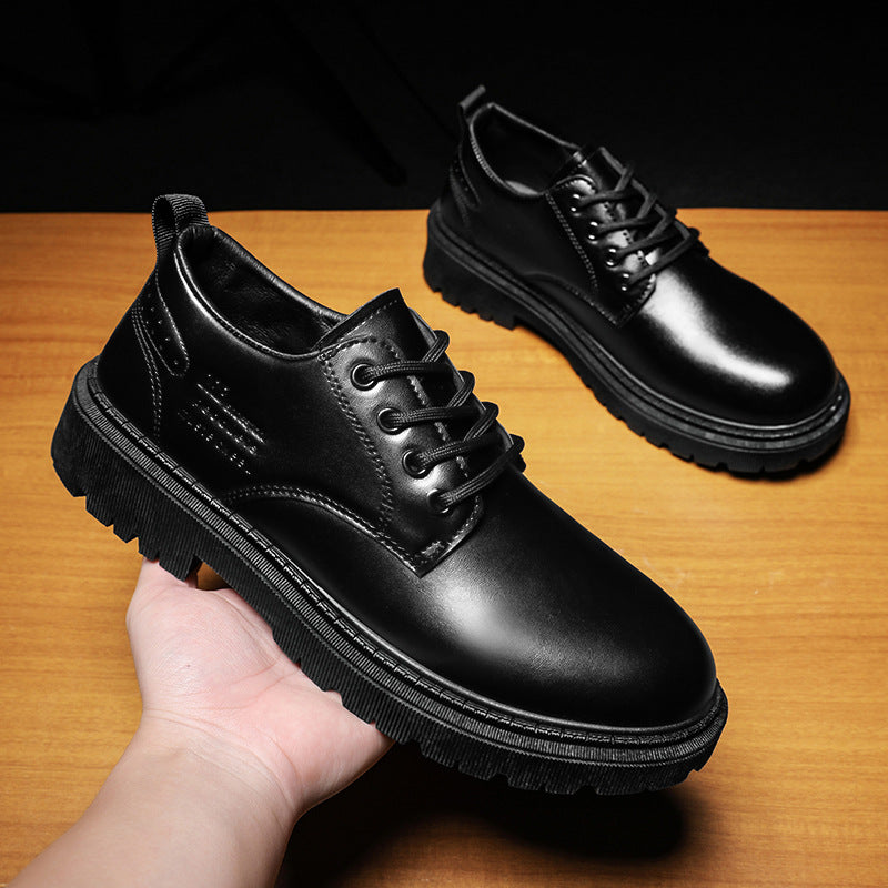 Men's business leather shoes - spring 2026 new collection - versatile trendy shoes for teenagers and students - british style black dress shoes