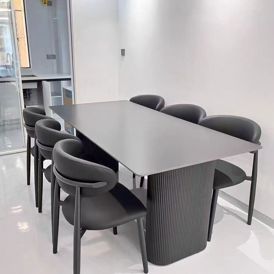 For homecasual black matte slate dining table and chair combination small apartment accessible luxuryfor home rental house dining table rectangular