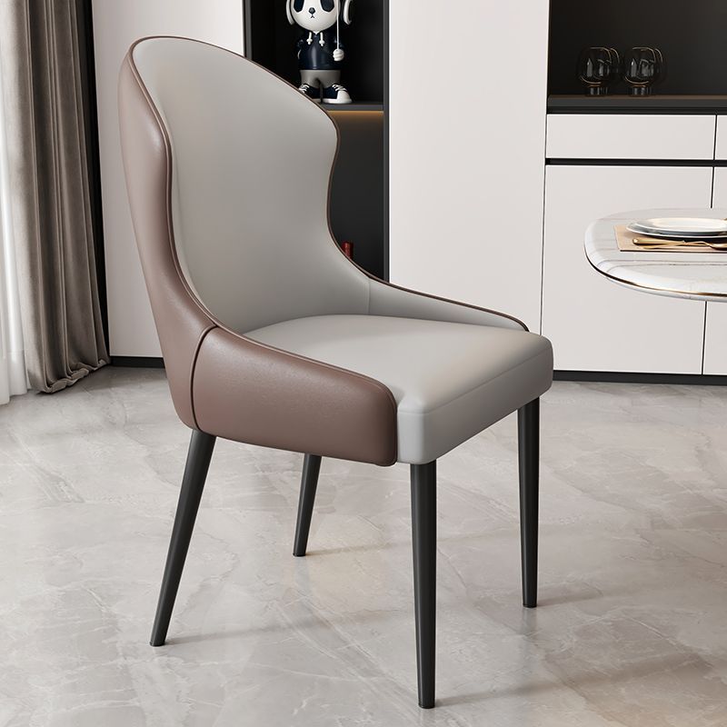 Dining chair - modern minimalist home restaurant chair, comfortable backrest, iron art dining table chair, nordic light luxury hotel chair