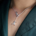 New arrival: lucky eight-character tassel necklace for women - copper 26-letter pendant with diamond accents, choker necklace