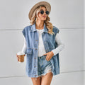 Ebayfashion cross-border  new arrivalsummer denim vest waistcoat fashion denim sleeveless vest for women