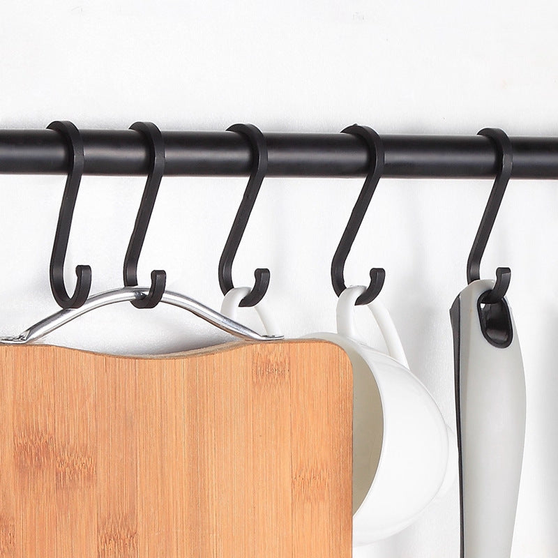Space aluminum solid s-shaped hook kitchen utensil hook kitchen storage rack small hook accessories movable s-shaped single hook pendant