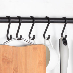 Space aluminum solid s-shaped hook kitchen utensil hook kitchen storage rack small hook accessories movable s-shaped single hook pendant
