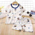 Kids' summer ice silk short-sleeve set - lightweight air conditioning suit for boys and girls, toddler and children's sleepwear, loungewear, and children's clothing
