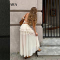 European and american  cross-border european and american pure color sexy cake skirt irregular versatile design skirt