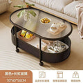 Creamy style lightweight movable side table small apartment living room coffee table sofa side table with wheels minimalist storage trolley