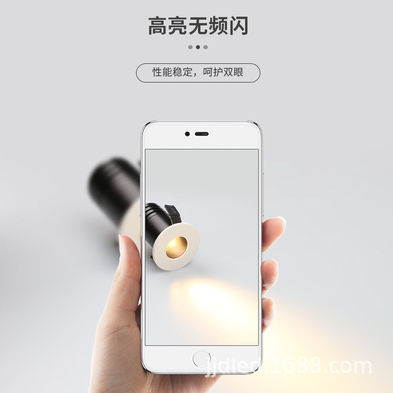 Factory direct sales LED spotlight embedded deep anti-glare 1W3W5W without main light Cabinet lighting LED spotlight thumb light