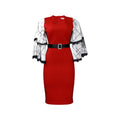 D301 cross-border women's fashion  new v-neck flared sleeve bodycon pencil skirt - office commute style, european & american dress