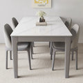 Solid wood modern rock slab dining table and chair set - minimalist italian style luxury dining table for home use