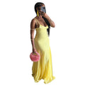 European and american women's clothing  autumn new sweet and fresh spaghetti strap v-neck high-waisted slimming a-line maxi dress