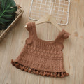 Girls' spring/autumn sweater set: sweet princess collar knit vest with ruffle trim and tassel detail (two-piece outfit)