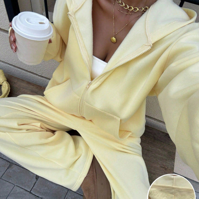 fashion cross-border embroider hooded zipper sweatshirt suit short cardigan outwear suit