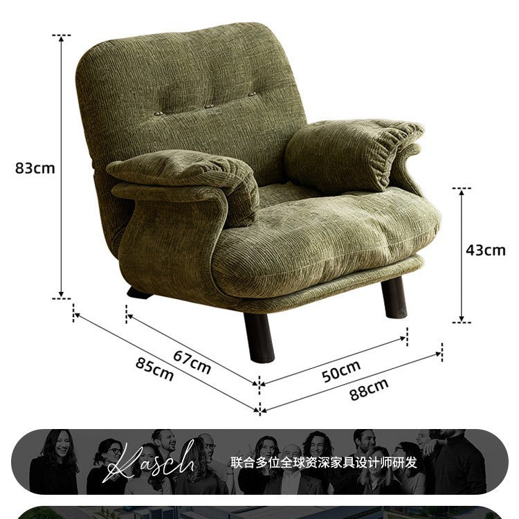 Retro lazy style straight row creative sofa chair designer can sleep single sofa medieval small apartment living room high feet