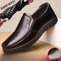 [real soft leather] men's 2024 new arrival easiest for match men's shoes casual middle-aged and elderly leather shoes plaid dad's bean shoes