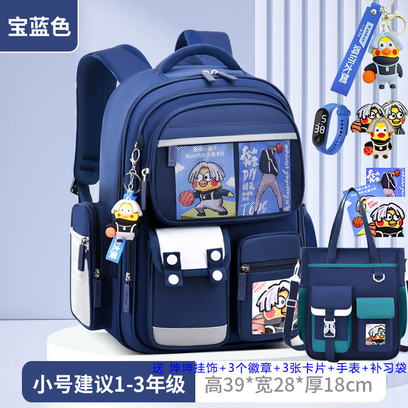 2026 new children's backpack for boys, elementary school grades 1-6, boys' and girls' spine-protecting, weight-reducing double shoulder bag