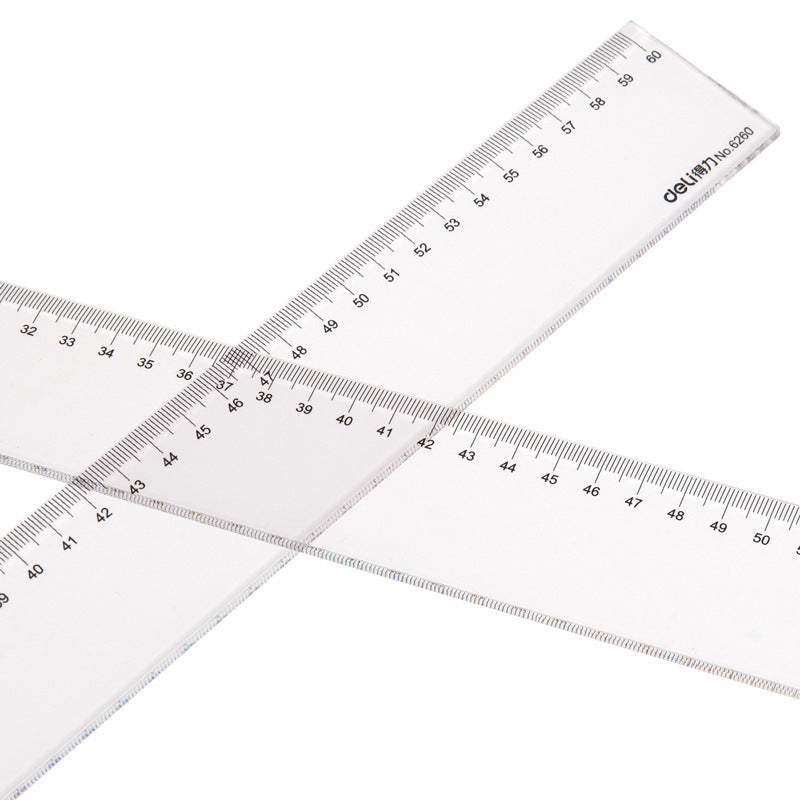 Deli 6260 ruler 60cm transparent plastic ruler 60cm drawing ruler scale ruler instrument ruler wholesale
