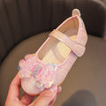 spring/autumn korean style new girls' leather shoes bow princess flats kids' velcro performance dance shoes