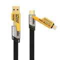 Two-to-two mecha data cable 65w super fast charging cable suitable for apple 16pro huawei four-in-one charging cable