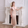 European and american high-end girls' formal dress, new puff sleeve sequin maxi dress, bodycon skirt, children's princess dress, custom  order