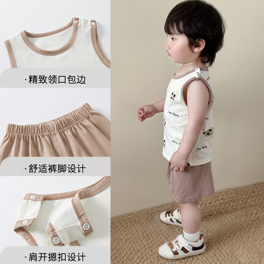 Baby summer tops vest camisole boys and girls pure cotton sleeveless t-shirt boys kids summer thin summer clothes