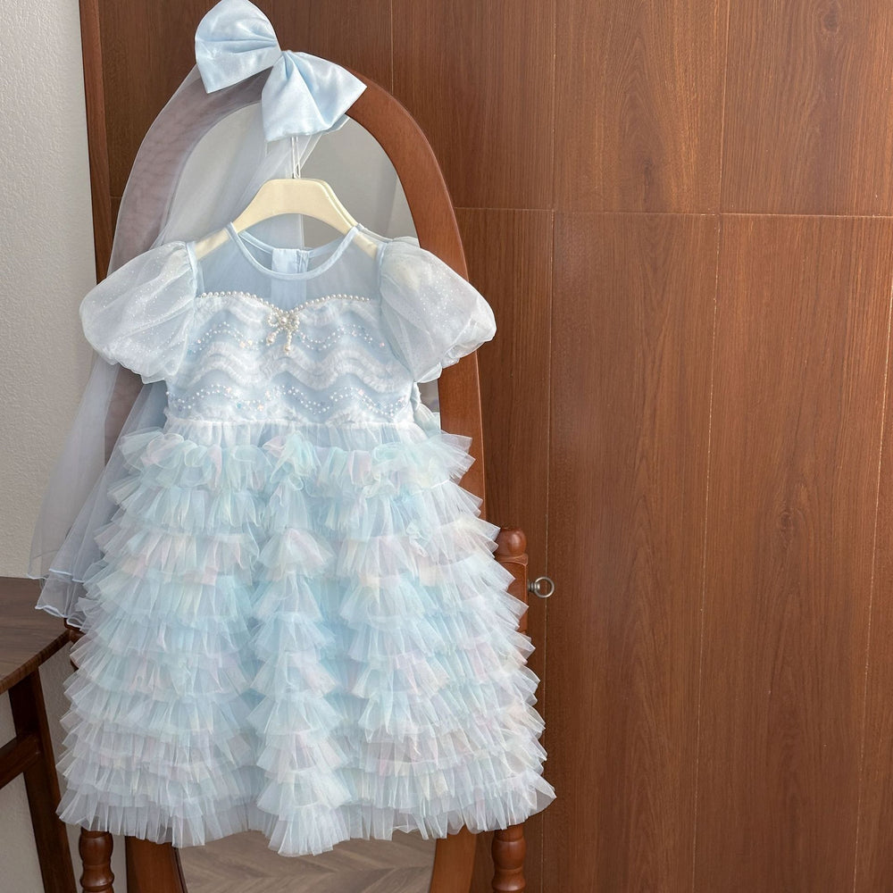 Girls' princess dress - new summer  collection: stylish pearl cake dress for baby girls, perfect birthday gown, toddler dress