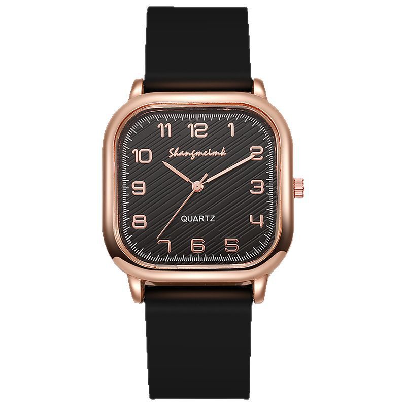 Shangmei square arabic numerals scale silicone strap fashion quartz women's watch factory direct sales wholesale