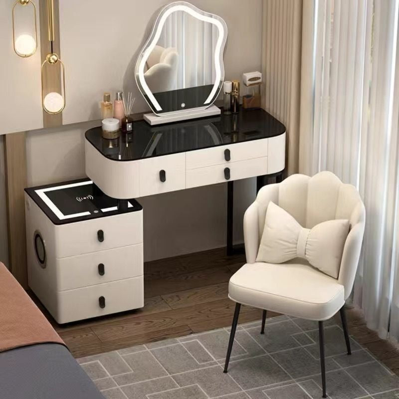 Vanity table bedroom solid wood smart home vanity table multi-functional makeup table accessible luxurycasualplaid vanity table