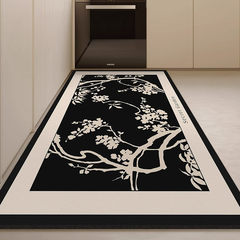 Kitchen floor mat - wipeable, low-maintenance, waterproof mat -  new design - stain-resistant diatomaceous earth mud mat - special anti-slip, oil-proof foot mat