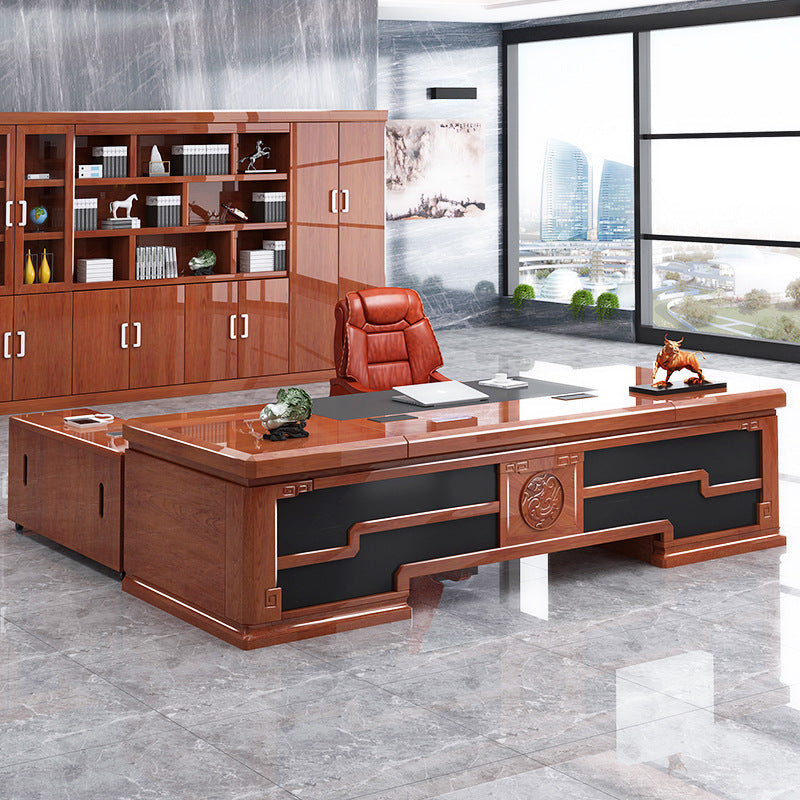 Office furniture paint boss table and chair combination veneer president table office desk fashion executive desk lbz-01