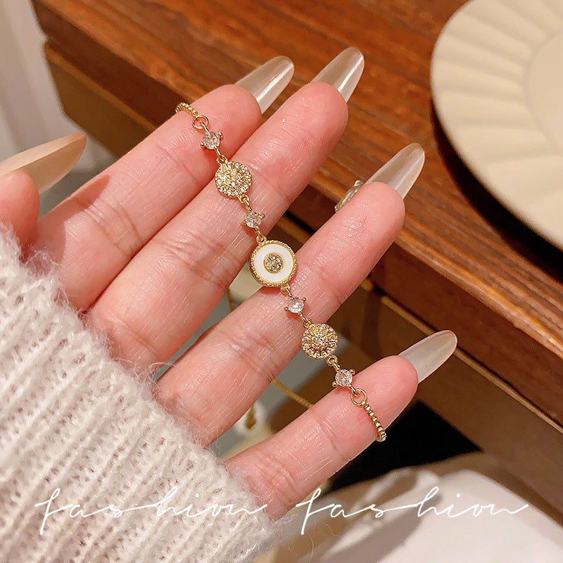 Super fairy micro-embedded zircon bows bracelet for women classy sense of accessible luxury crystal bracelet best selling exquisite pull-out hand jewelry