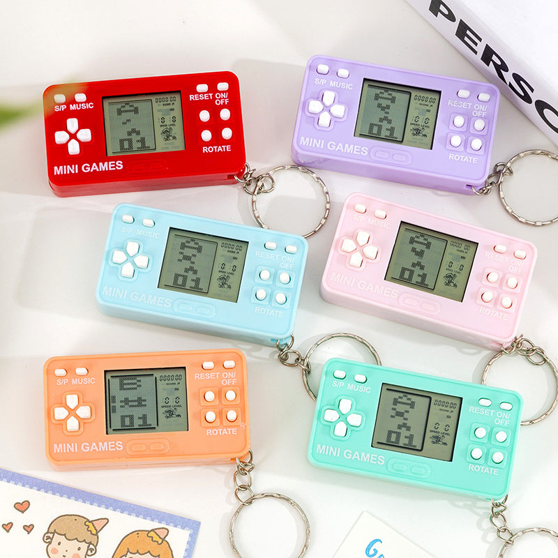 tetris handheld electronic game console - battery included, keychain decompression 26-in-1 game toy
