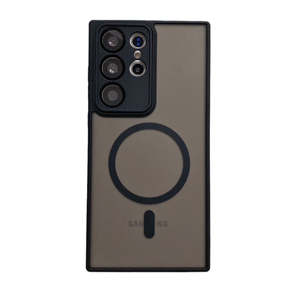 Suitable for samsung s23ultra skin-feeling frosted mobile phone case s25 ya shield magnetic lens protective case s23plus soft