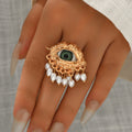 Wholesale vintage rings: european & american cross-border jewelry - devil's eye, luxury, niche, statement pearl open ring accessories