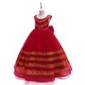 Amazon long embroidered children's dress princess gown girls' runway flower girl evening dress children's gown