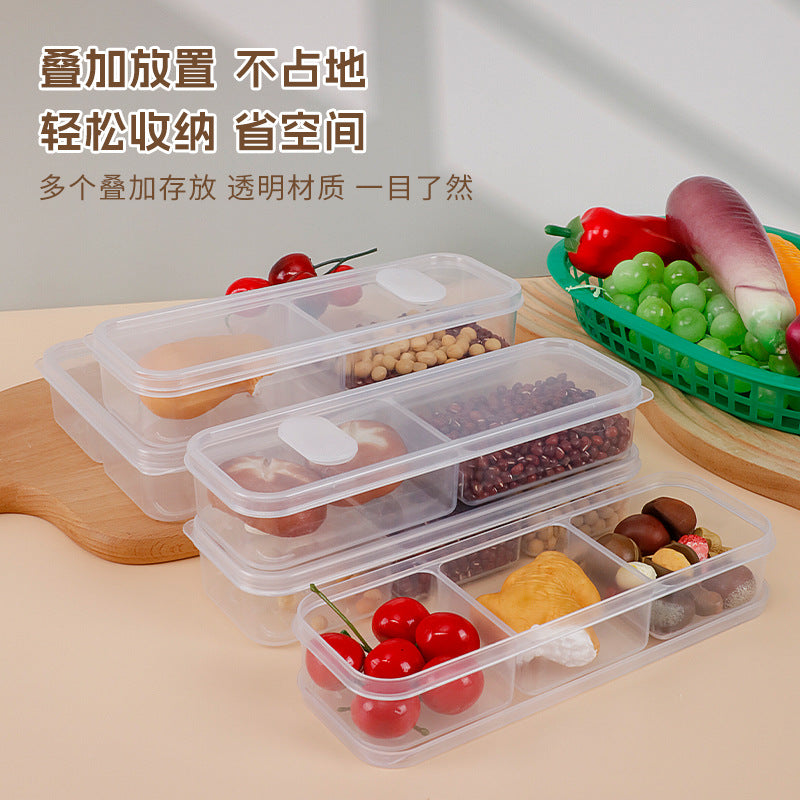 Food compartment storage box, plastic crisper box, meat and ingredients freezer box, ginger, onion and garlic box, packaging and storage, vegetable preparation box
