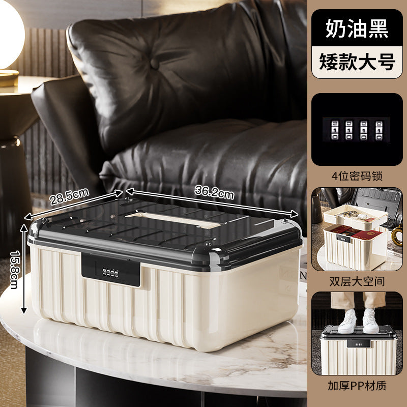 Password box with lock storage box, living room, bedroom, ID, pharmaceutical jewelry storage box, multi-specification layered storage box