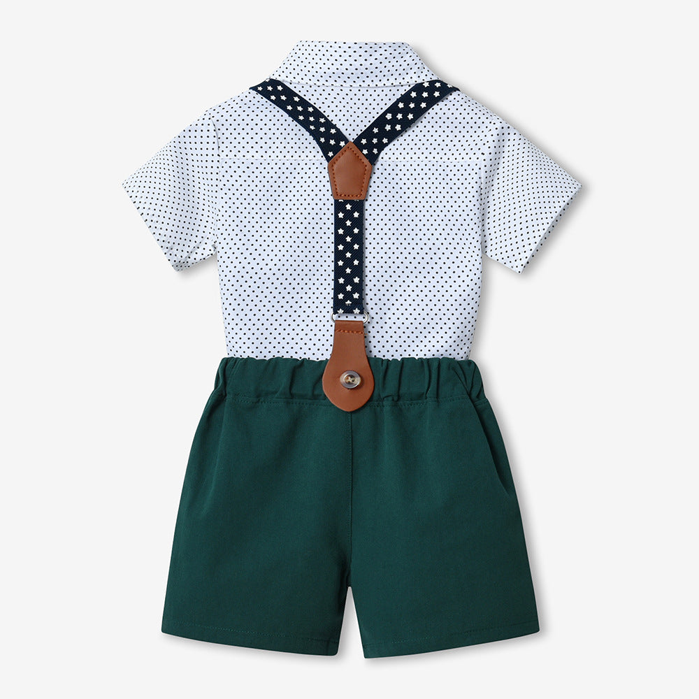 Boys' summer outfit set - lightweight, new arrival, stylish children's clothing, baby clothes, kids' summer short-sleeve two-piece trendy set
