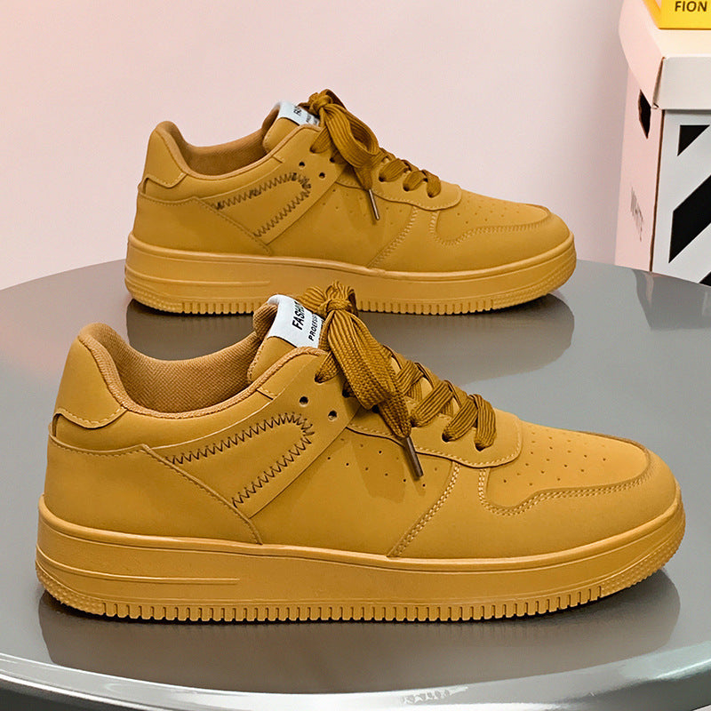 Men's 2026 spring breathable low-top white sneakers: trendy skate shoes for teens, versatile casual athletic footwear