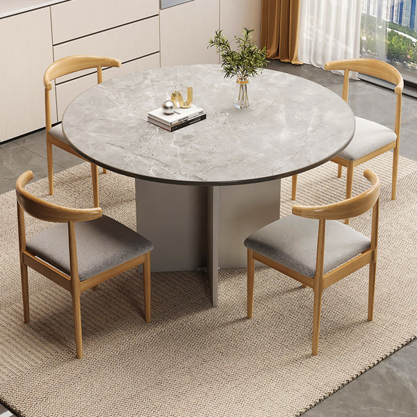Round table dining table for rental room economical small apartment dining table round dining table household living room large round table and chair group