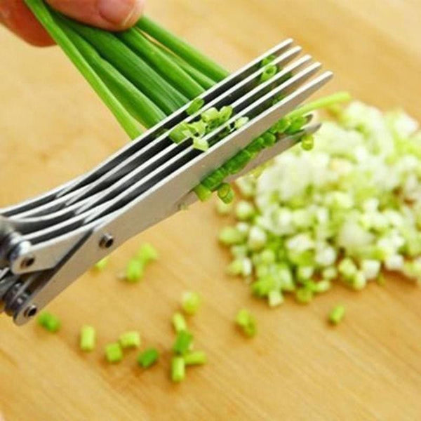 Five-layer stainless steel scallion scissors, multi-functional, multi-layer seaweed complementary food scissors, shredded paper scissors, kitchen food scissors