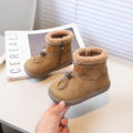 winter new boys' retro trendy cotton boots korean style chic versatile girls' lambswool fashion boots