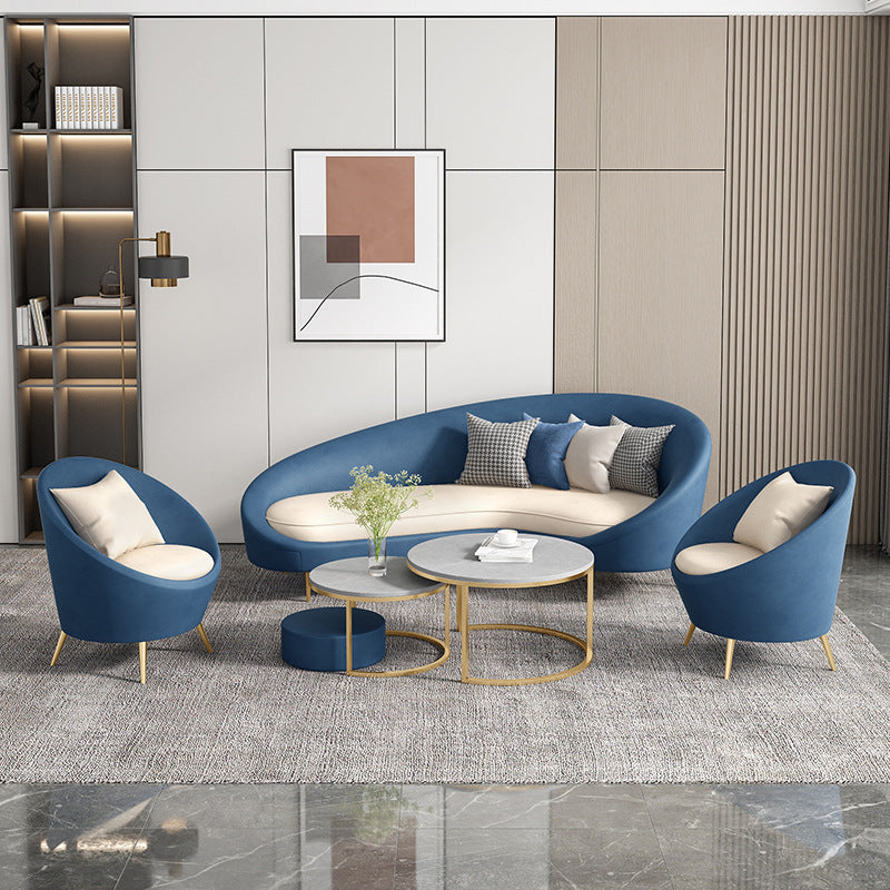 Nordic single sofa - ideal for clothing stores, beauty salons, hotel lounges, and small apartments - curved accent chair for home use