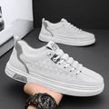 Men's shoes 2025 new spring breathable athletic white sneakers men's white shoes casual white leather shoes versatile trendy shoes