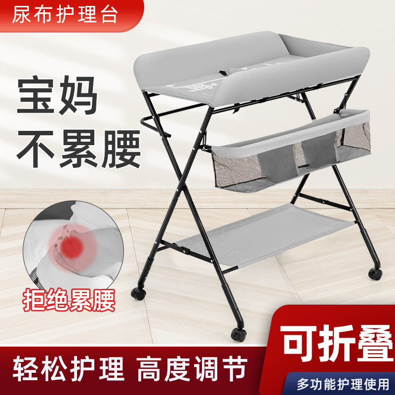 Diaper changing table - portable, multifunctional, foldable baby care station for newborns - bathing, diaper changing, and massage