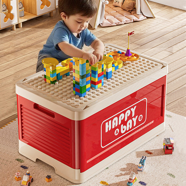 Lego large particle building block box dopamine cute fun foldable storage box children's household toys snack storage box