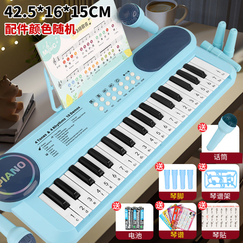 37-key digital piano with microphone, multi-functional educational early learning music piano for kids, beginner-friendly playable toy
